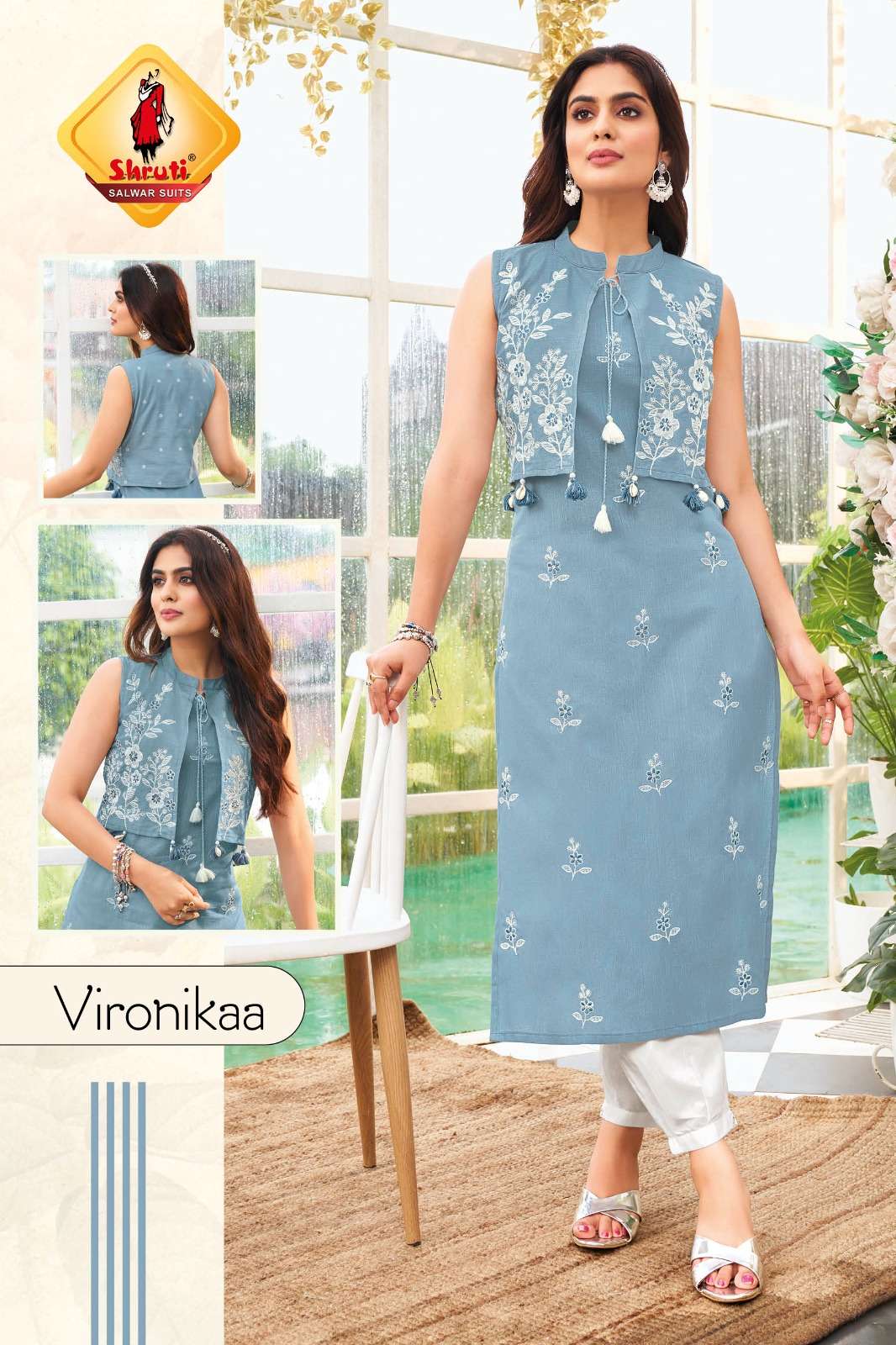 KKASHISH VOL 29 PURE COTTON LINEN WITH DIFFERENT TYPES OF STYLISH EMBROIDERY WORK KURTI BY SHRUTI SUITS BRAND VINORIKAA